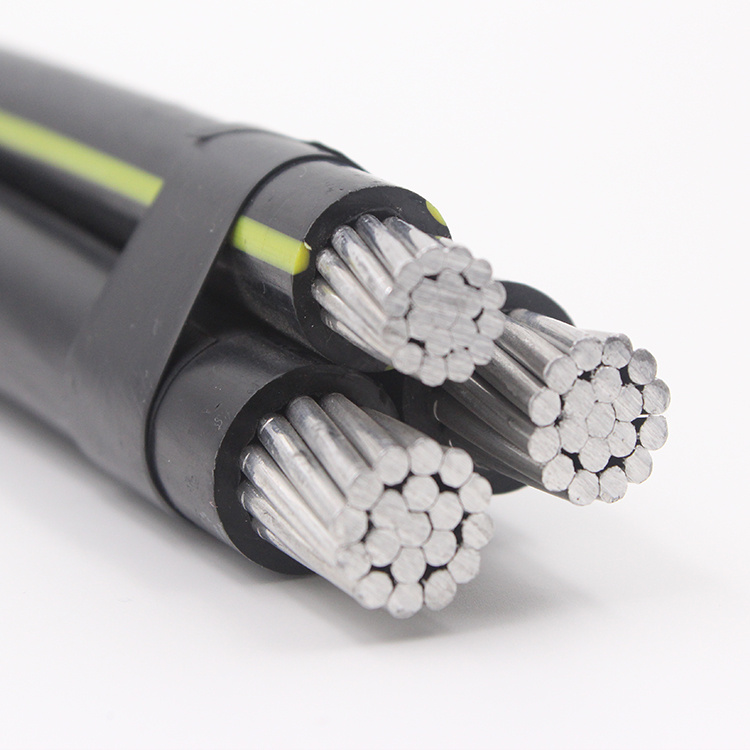 4 Core 600V Duadruplex XLPE Insulation ACSR Messenger Wire Cable Overhead Service Drop Cable ABC PVC Low Voltage