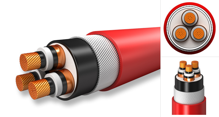 Cu/XLPE/PVC/Swa/PVC High Medium Voltage Electric Underground Copper XLPE PVC Power Cable