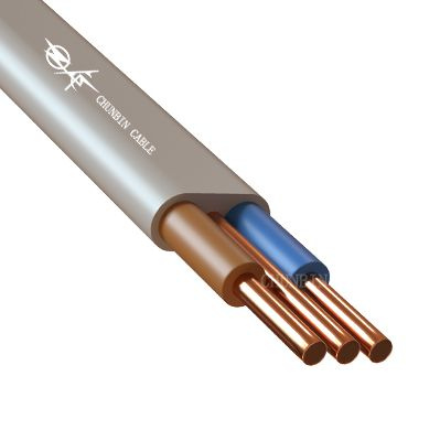 China Cable plano de cobre sólido trenzado con aislamiento de PVC y funda fabricante y proveedor