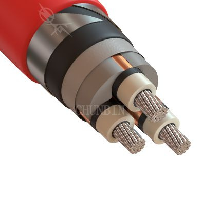 Cable de potencia con conductor de aluminio, pantalla de cobre, armado, de media tensión