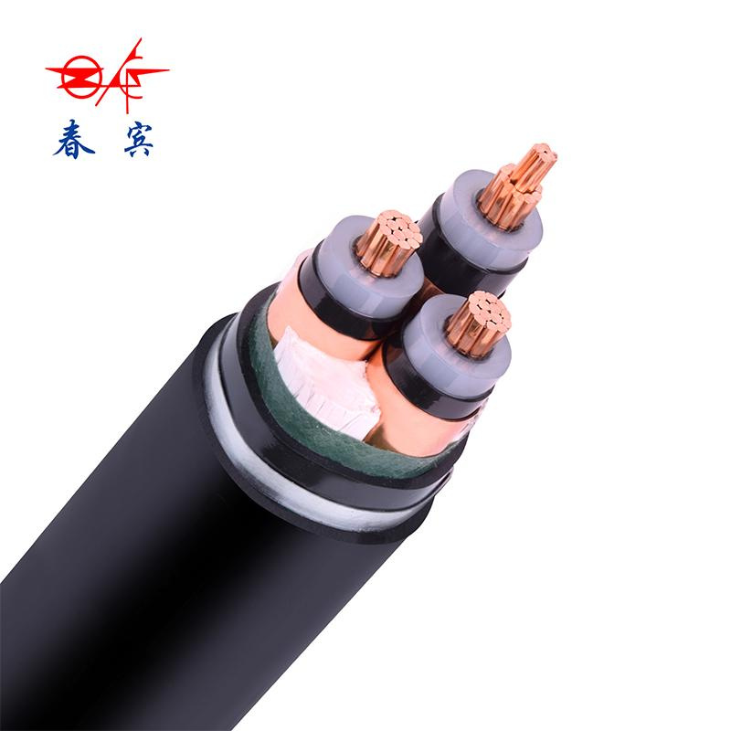Yjv22 8.7/15kv 3× 95mm2 N2xseby Cable de potencia Cu/XLPE/Cts/Sta/PVC