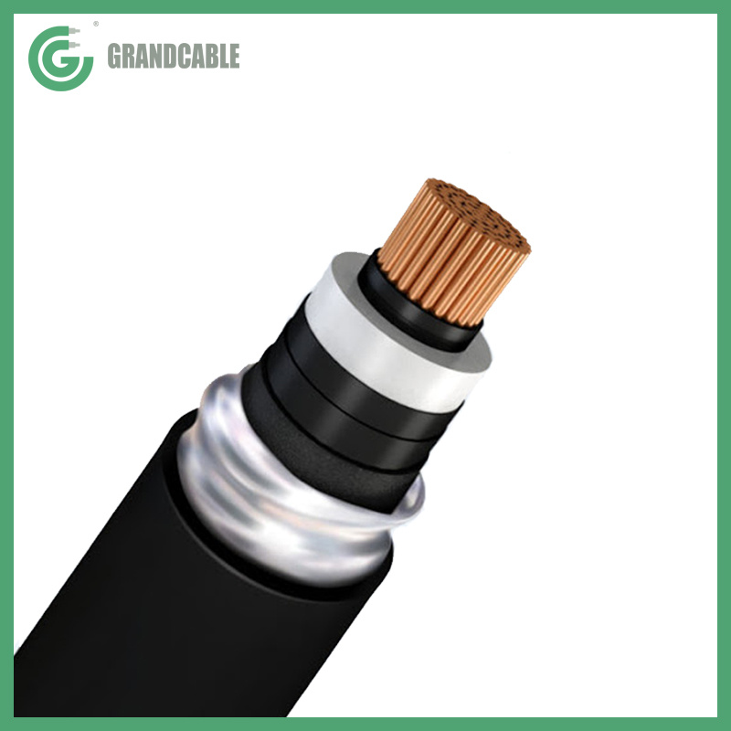 1X800mm2 38/66 (72.5) kV Copper XLPE Insulated, Aluminium Corrugated Sheath, PVC Cable