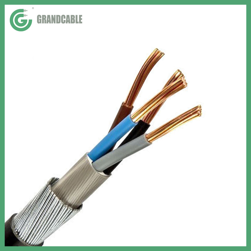 4Cx2.5sq.mm Câble armé en cuivre XLPE/SWA/PVC 0.6/1kV Câble électrique basse tension