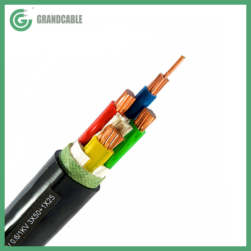 Copper Conductor XLPE Insulated 0.4kV Power Cable 4X35mm2 Electrical Cable