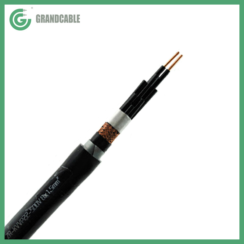 Copper Wire braided Screen Steel Tape Armour PVC Insulated Control Cable 8X4mm2 450/750V