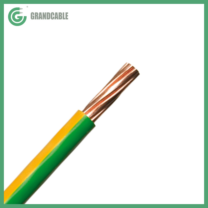 Câble de mise à la terre 1X6 Sqmm (Vert Jaune) H07V-R 6mm2 Fil électrique