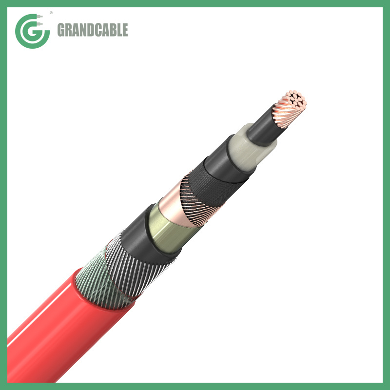 Câble de puissance à moyenne tension 24/36kV CU/XLPE/CWS/PVC