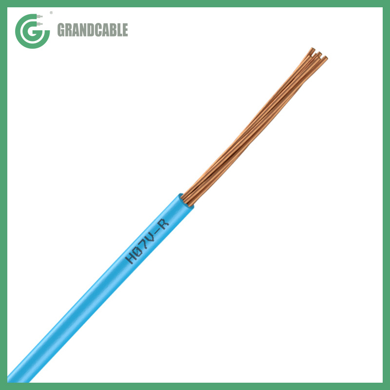 Fil rigide H07V-R 10mm2 conducteurs en cuivre toronné sans gaine externe, fil électrique avec isolation en PVC pour usage général
