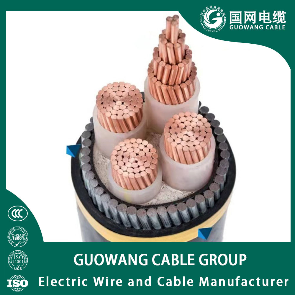 0.6/1kv Câble électrique résistant au feu avec conducteur en cuivre multicœur, isolation en PVC, fil rond épais, armure, gaine en PVC