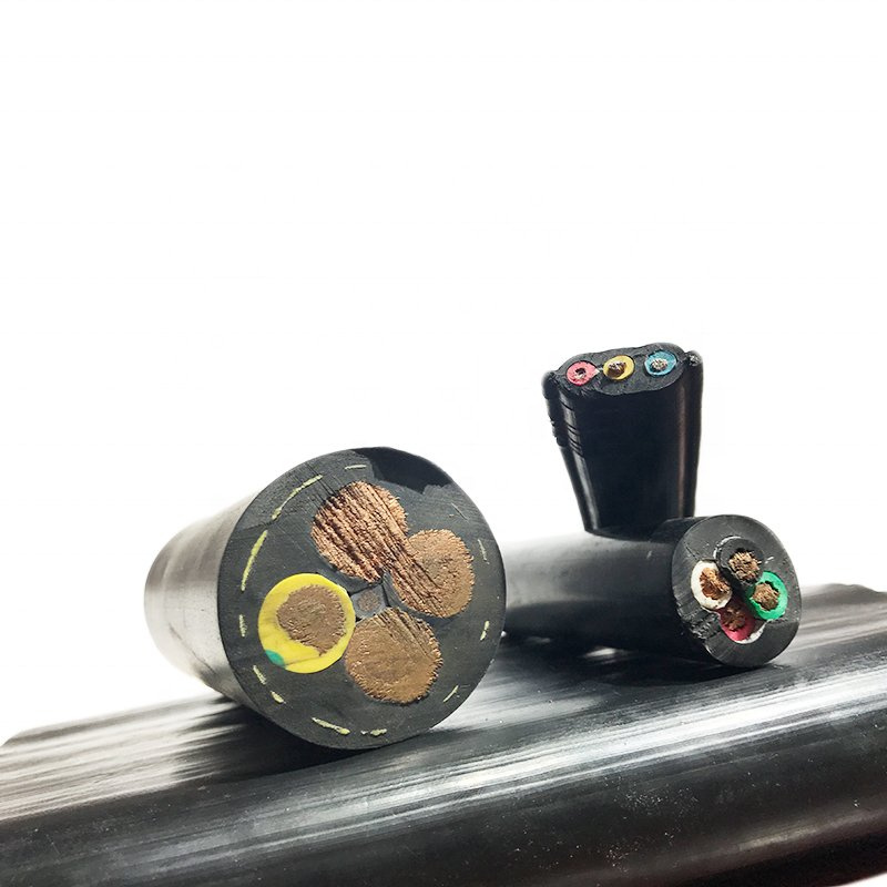 600V 4 Core Flat Submersible Pump Cable 4*10AWG
