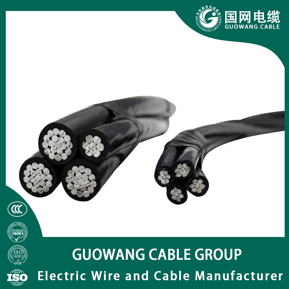 ABC Cable Aluminum Conductor Overhead Insulation Aerial Bundled Cables Duplex Triplex Quadruplex Service Drop Wire Multi-Core Bunched Electric Cable Custom Leng
