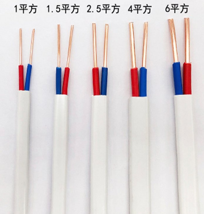 Fil de construction domestique en cuivre plat 2 3 câble à cœur 300/500V