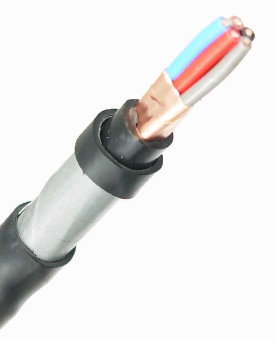 Câble de contrôle à conducteur solide en cuivre avec armure en bande d′acier, isolation en PVC, gaine en PVC, câble d′alimentation basse tension