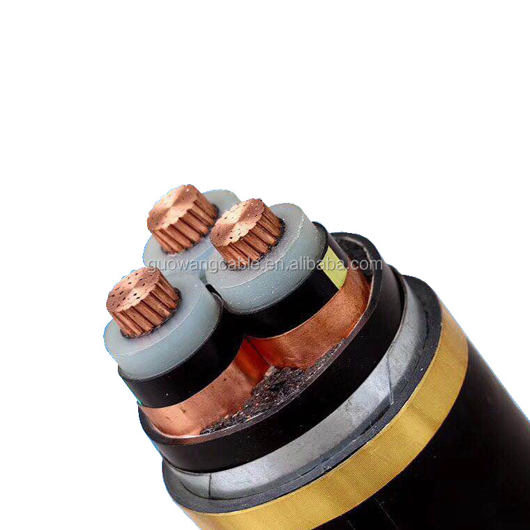Cable de potencia XLPE de tres núcleos duradero 11kv para uso eléctrico