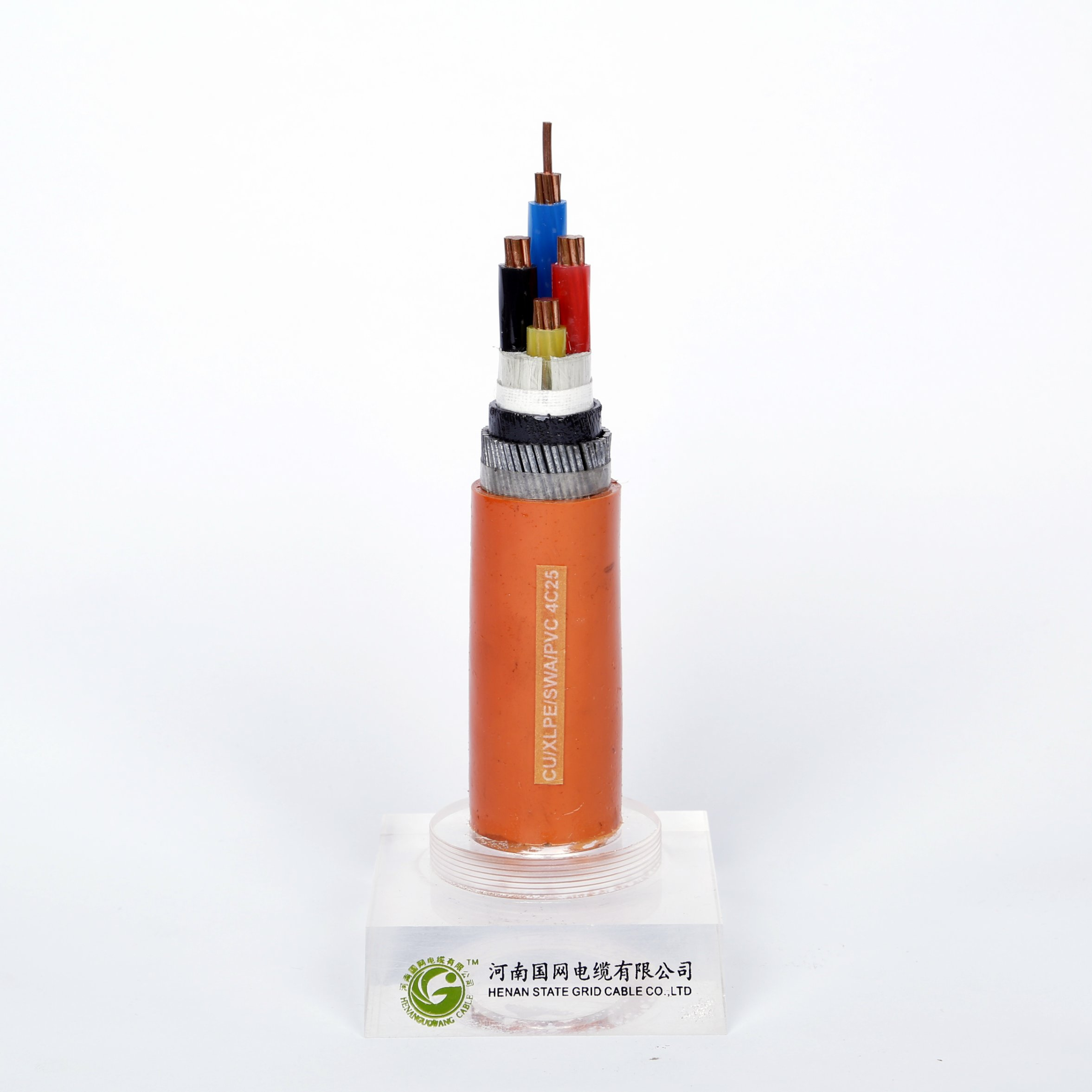 Chine Câble d′alimentation basse tension armé en nylon tressé avec isolation en XLPE résistant au feu et gaine en MDPE fabrication et fournisseur