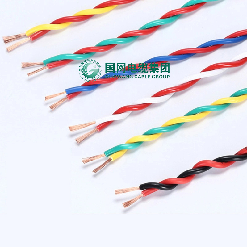 Flexible Twisted Pair Electric Wire Copper Cable Zc-Rvs 2*1mm2 Customized Length Multi Color Stranded for House Wiring