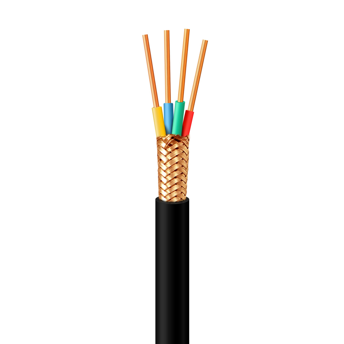 Cabo de Controle Blindado com Isolamento de PVC de Baixa e Média Tensão Hennan Guowang, Condutor de Cobre, Armadura de PVC, Revestimento de PVC, Malha de Cobre H05VV-F H07VV-F