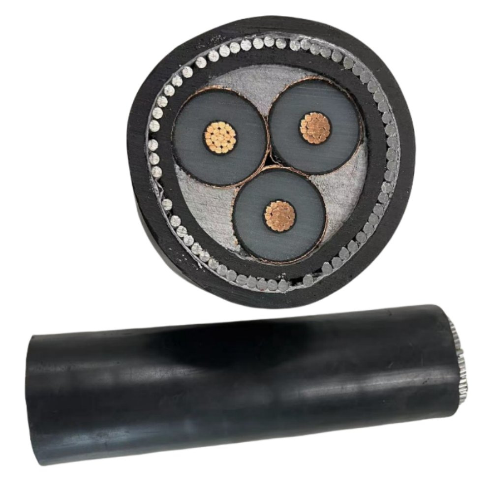 Cabo elétrico com isolamento XLPE, capas de PVC e condutor de cobre puro
