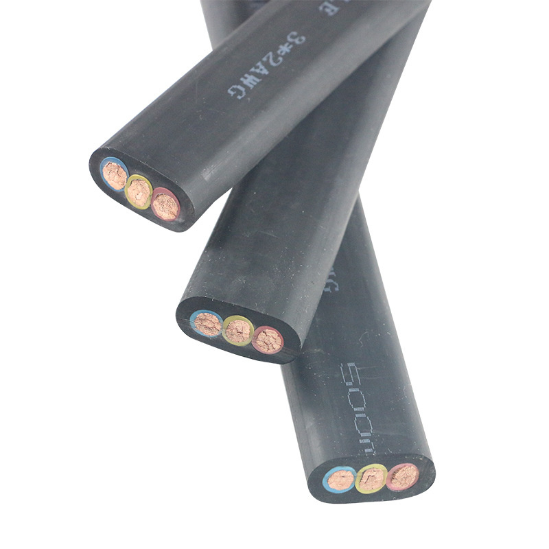 Oil Resistance Fine Copper Wire H07rnh6-F Stranded Silicone Rubber Insulated Nitrile PVC Composite Sheathed Flat Flexible Cable
