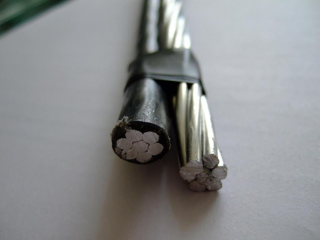 2*2AWG Servicio Dúplex Caída Sobrehilada Conductor de Aluminio Cable ABC