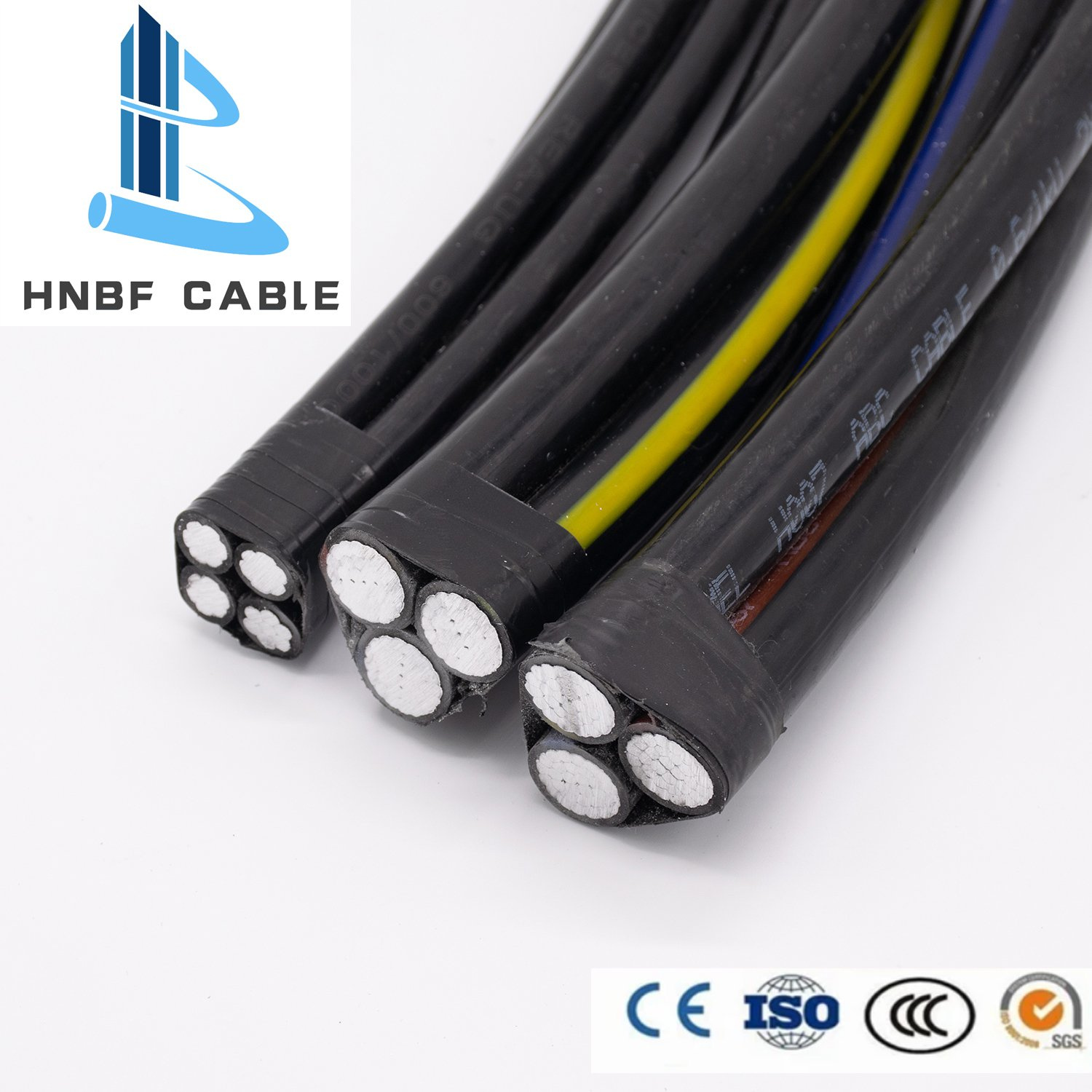 600V 3*2AWG AAC XLPE PE Aluminum Clam Thia Mussel Triplex 2X2AWG+2AWG ABC Cable