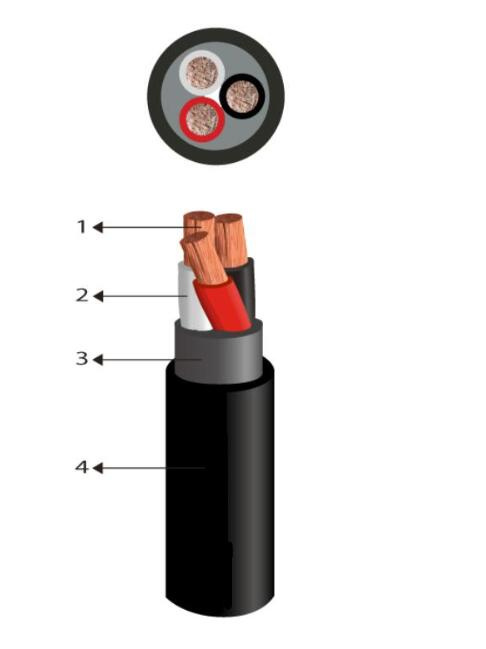 Câble multicœur en cuivre conducteur Swa PVC 5467 Basec 0.6/1kv
