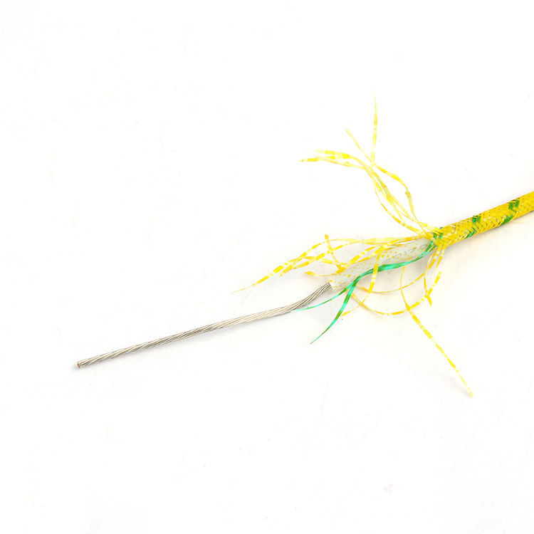 14AWG UL3074 Silicone Rubber Insulation Fiber Glass Braided Wire White Yellow/Green