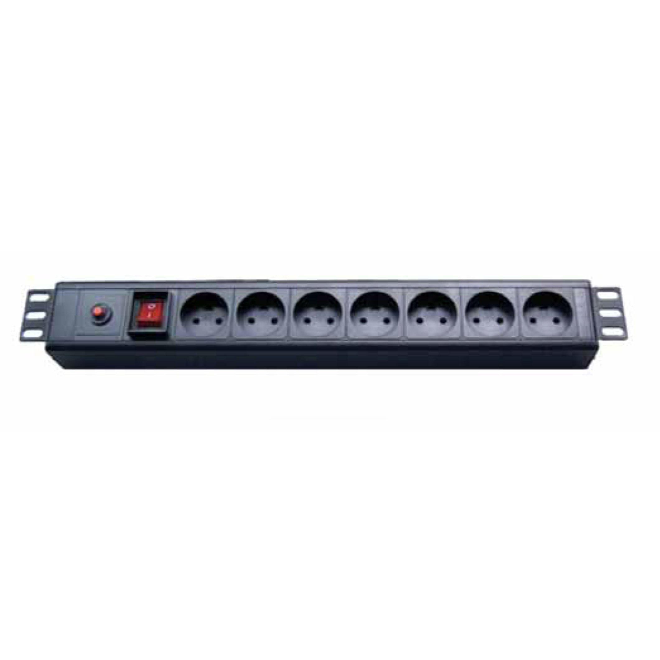 1u 19" Rack Mount 7 Outlets Power Strip Denmark Type