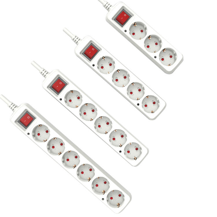 3 4 5 6 Way Power Strip of Surge Protector European Standard Power Socket Without USB
