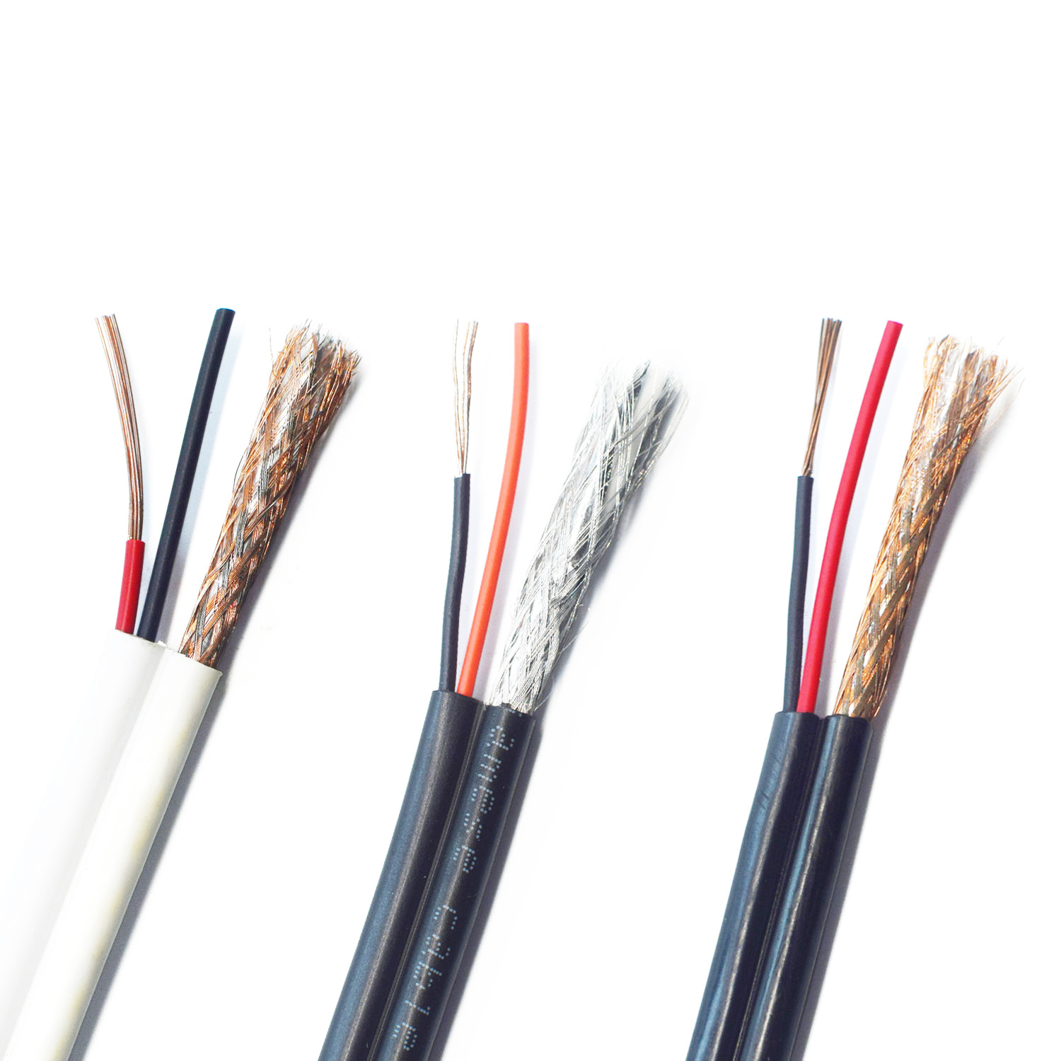Cable coaxial negro 75 Ohm Rg59 con alimentación