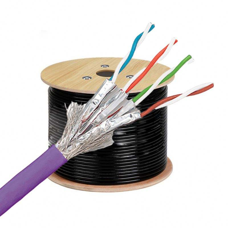 Double Shield 24AWG 28AWG 4pairs CCA SFTP Cat5e Cable 305m