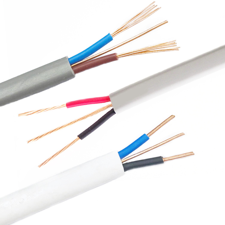 Factory Price PVC Copper Cable Grey Flat Insulated Two/Three Core and Earth 2.5 mm Heating Wire Twin and Earth Electric Wire