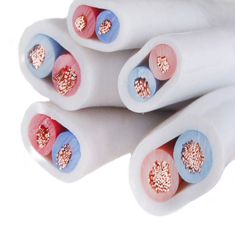 Flat Cable Electrical 2/0.75mm 2/1mm 2/1.5mm 2/2.5mm 2/4mm 2/6mm Building Wire White Sheath Electric Wire