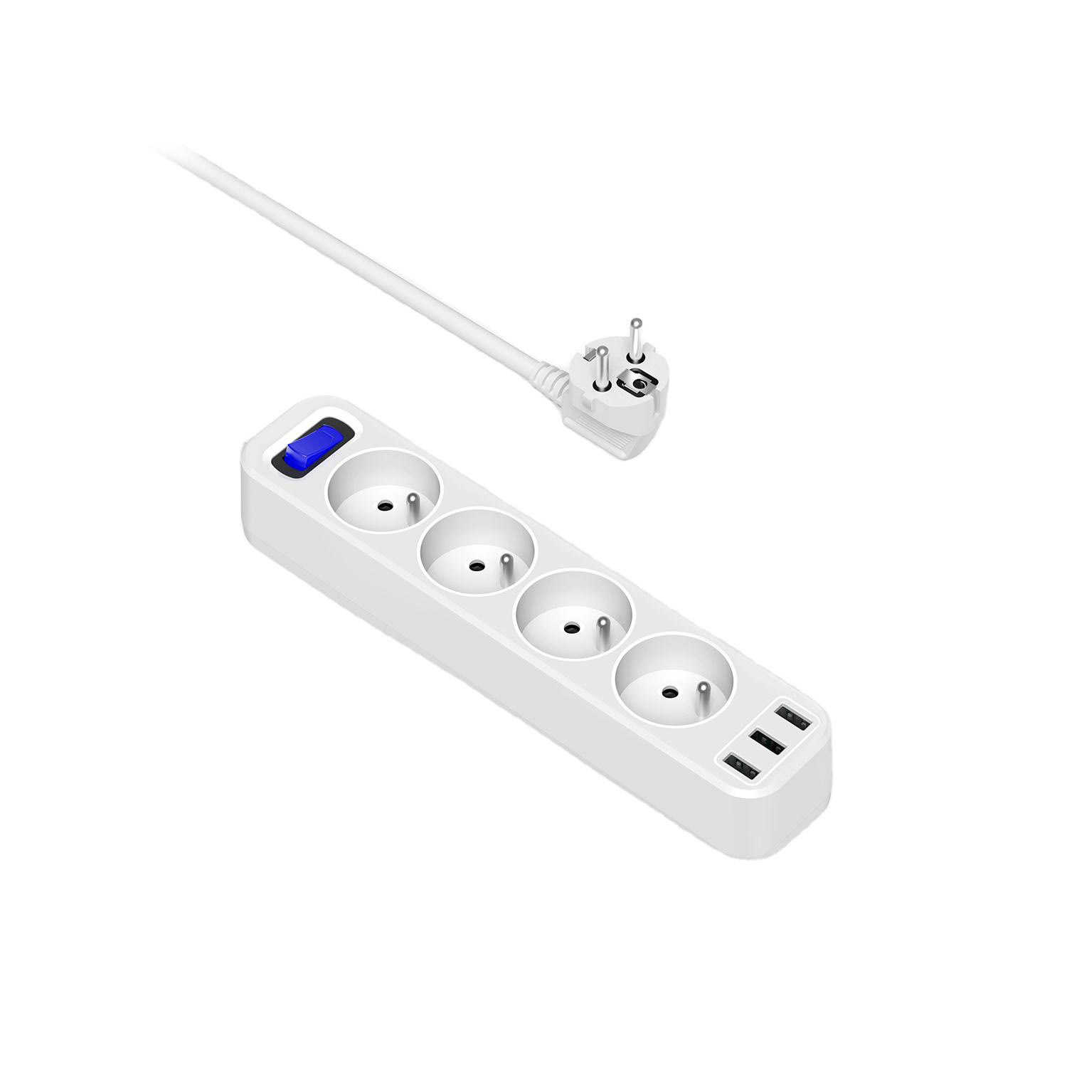 Flexible Rotating EU Plug German French UK Extension Power Strip