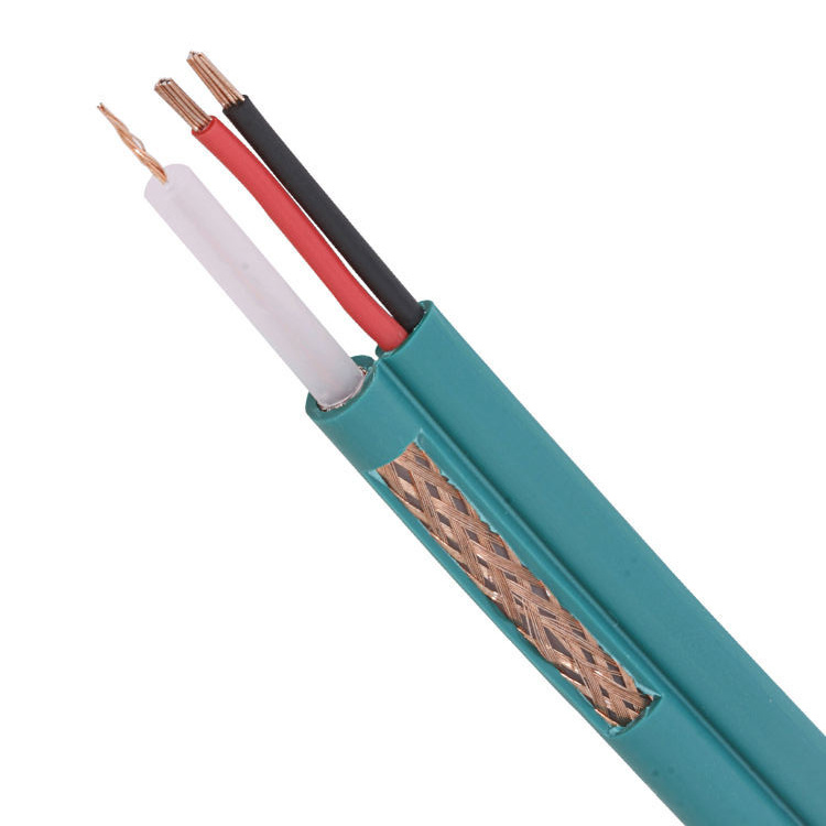 Chine Fil coaxial vert Kx6 +2c Coaxial avec câble d′alimentation TV fabrication et fournisseur