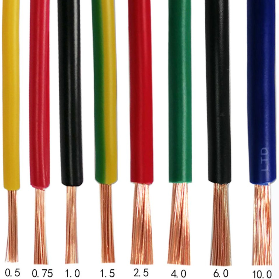 H07V-K Fios Elétricos Isolados de PVC Flexível 1.5mm 2.5mm Cabos Elétricos
