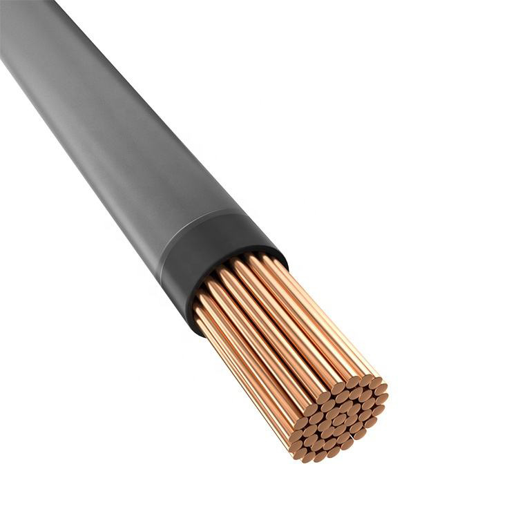 Fil électrique isolé en PVC avec âme en cuivre Thhn pour câblage domestique 20/18/17/16/14/12/10/8 AWG simple