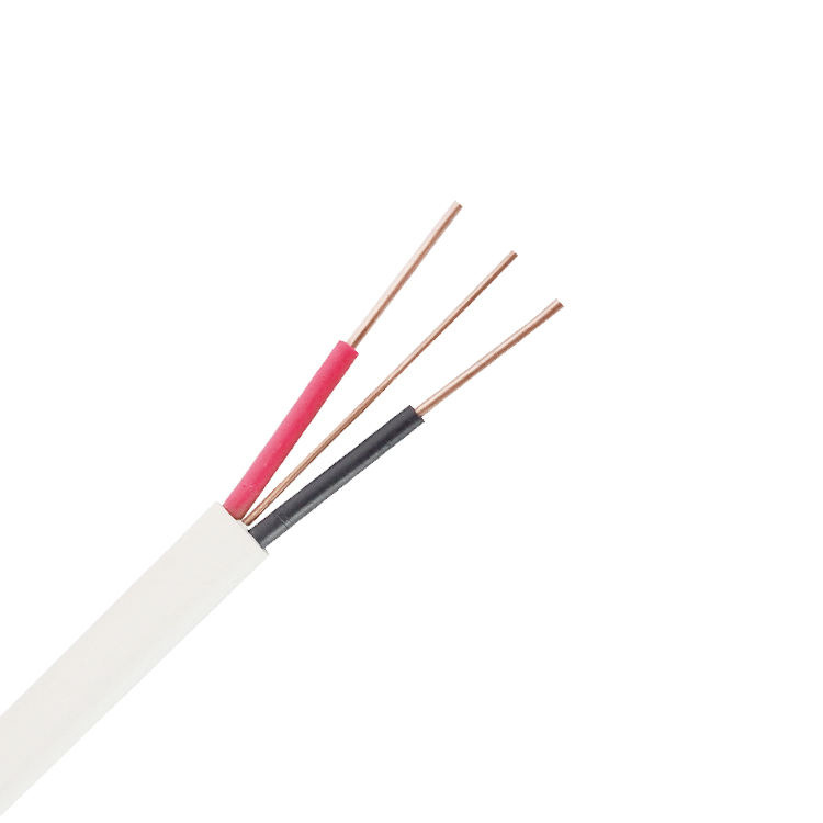 Cable plano doble flexible de cobre con tierra de PVC 1.5mm