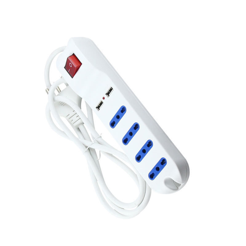 Power Strip 4 Outlets Plug Socket Electric Adapter Italy Multiple 4 Outlet Extension Socket