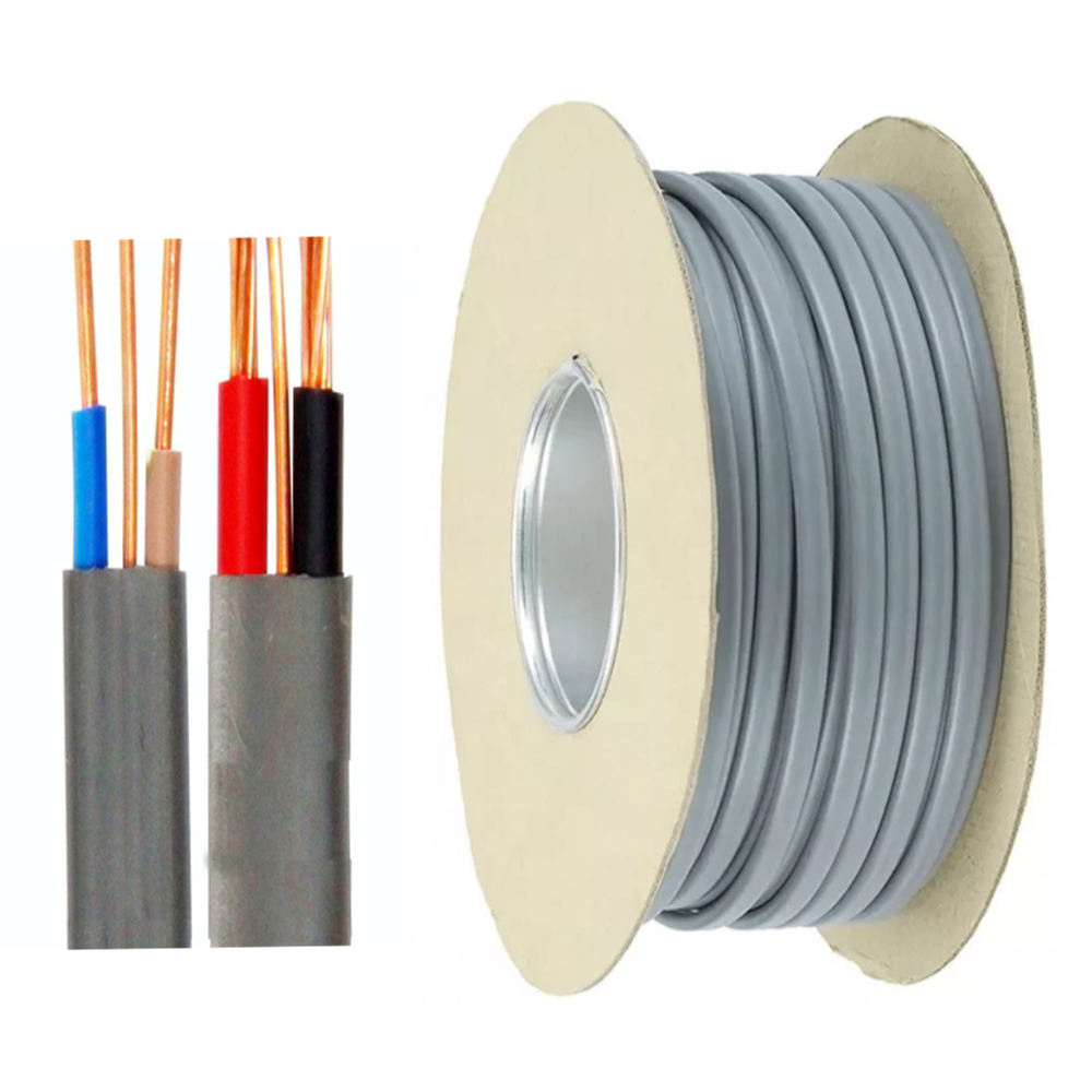 Cable plano profesional de dos hilos y tierra 2.5mm hilos o cable eléctrico plano sólido