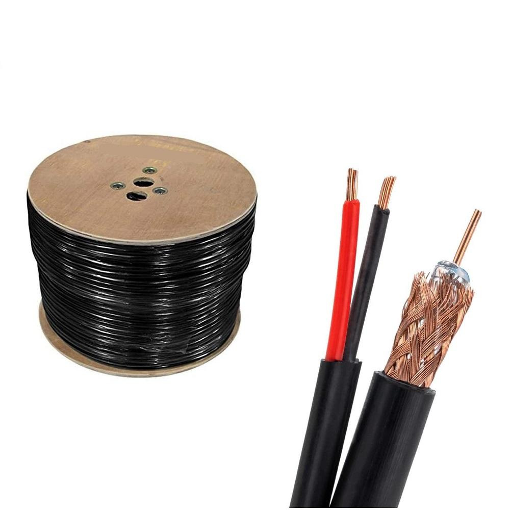 RG6 Câble coaxial avec 2 Câble d′alimentation fabriqué en Chine