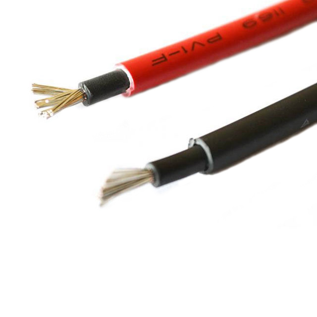 Solar PV Wire 4mm 6mm 10mm 16mm Tinned Copper DC Solar Panel Power Cable