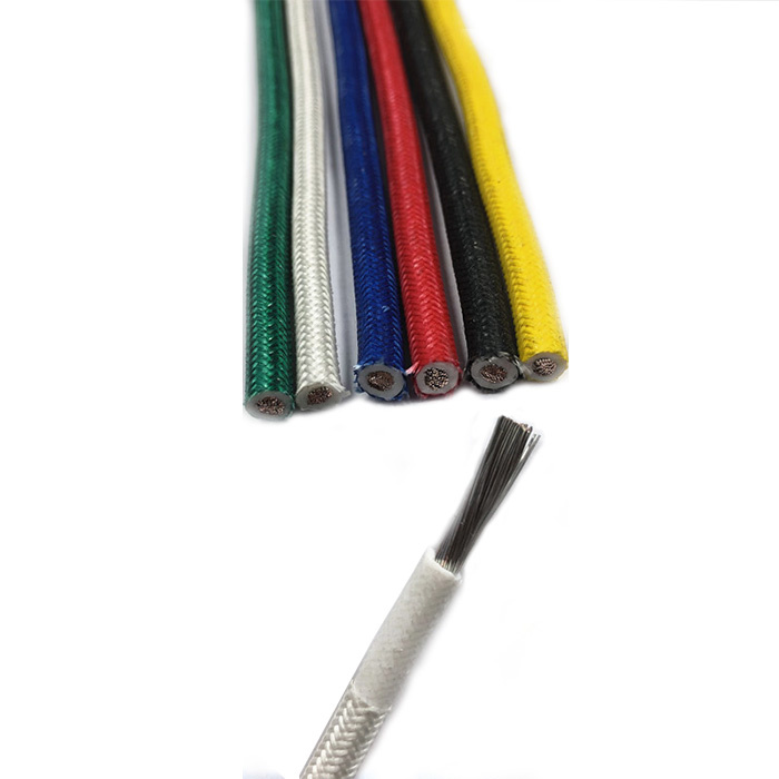 UL3122 Silicone Rubber Cable Plated Tin Copper Silicone Fiberglass Braided Shield Electrical Wire