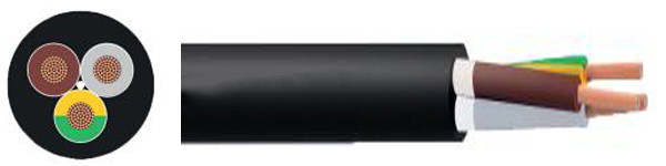 1 AWG-3core Mv-105, W/ Ground, 5kv/8kv, Copper/Epr/PVC Power Cable W/ Copper Tape Shield, 133%/100% Insulation Level Cable