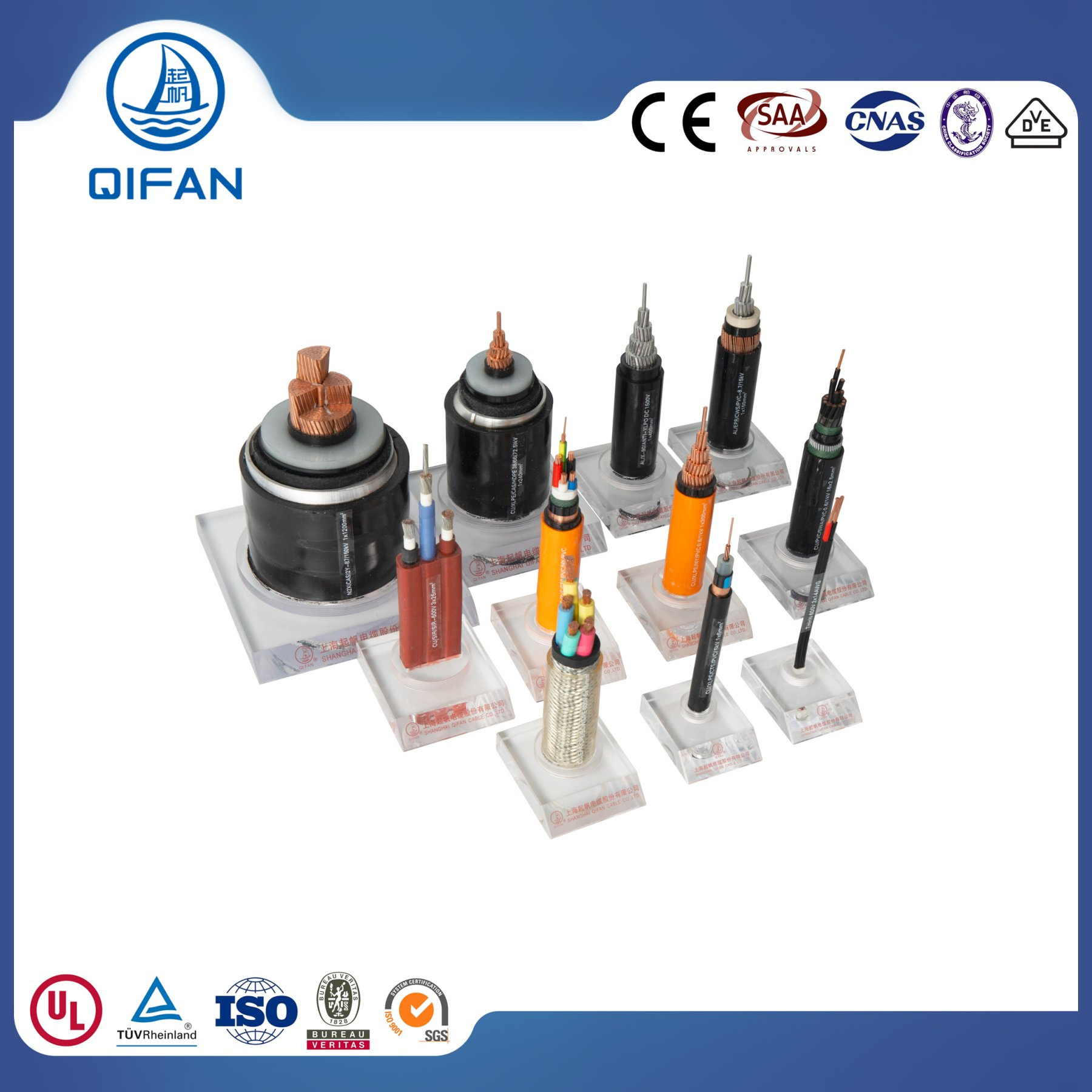 12.7/22kv Conductor de Cobre de Tres Núcleos de Media Tensión 95mm2 120mm2 150mm2 Cable Cu/XLPE/Cws/PVC