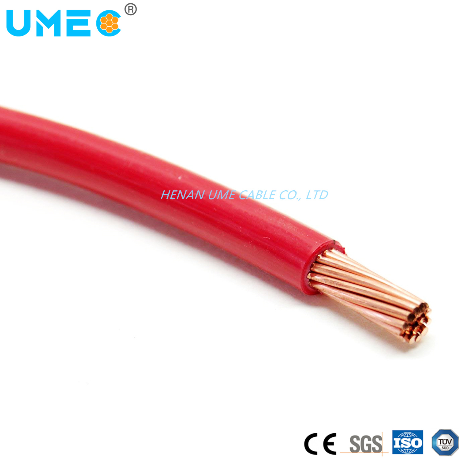 Chine 100% Conducteur en cuivre libre d′oxygène Thw 75º C Thhn 90º C TF 105º C Thw Thw-2 Thwn-2 4 6 8 10AWG fabrication et fournisseur