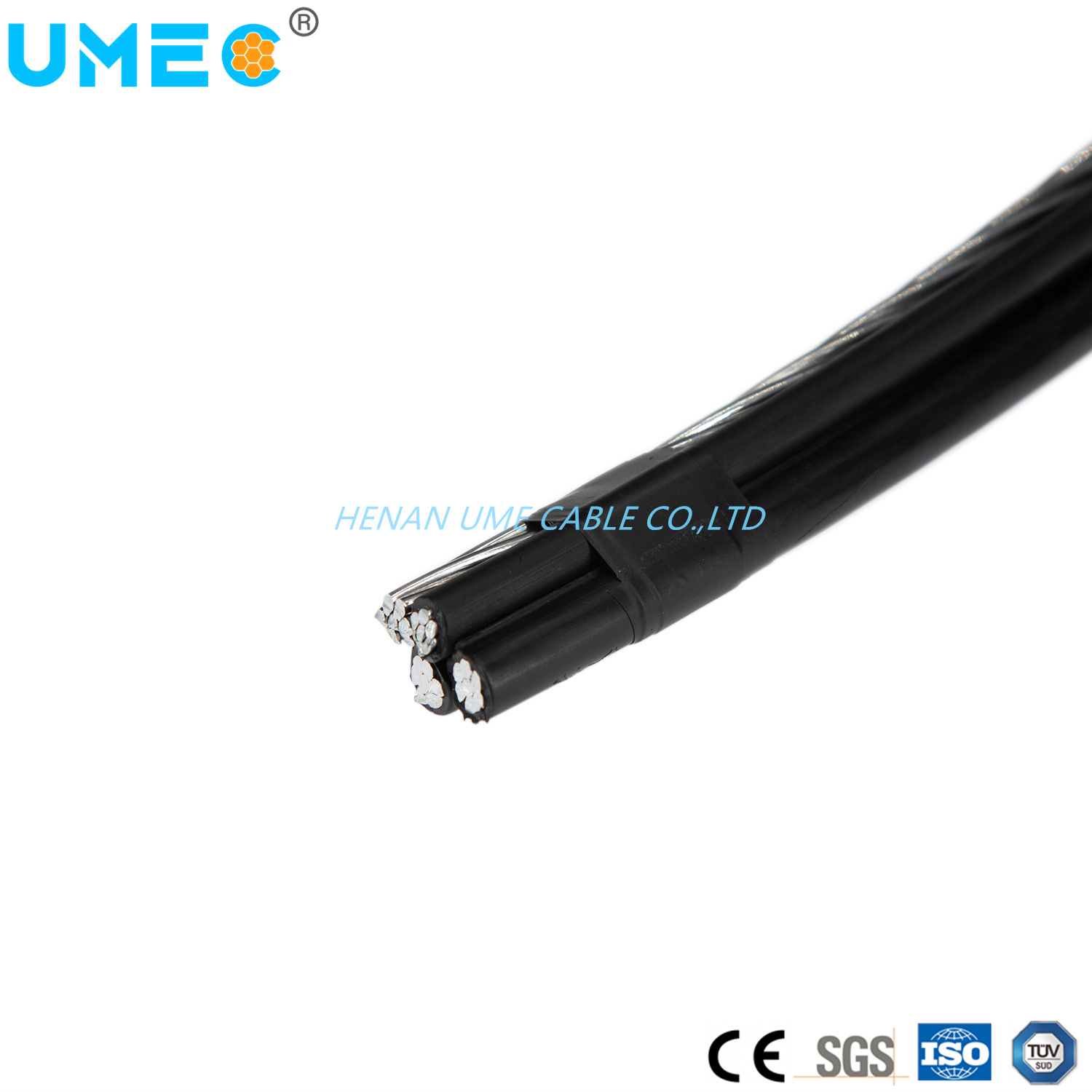 Chine 600V Câble de service aérien en aluminium avec isolation XLPE/PE, câble de service quadruplex fabrication et fournisseur