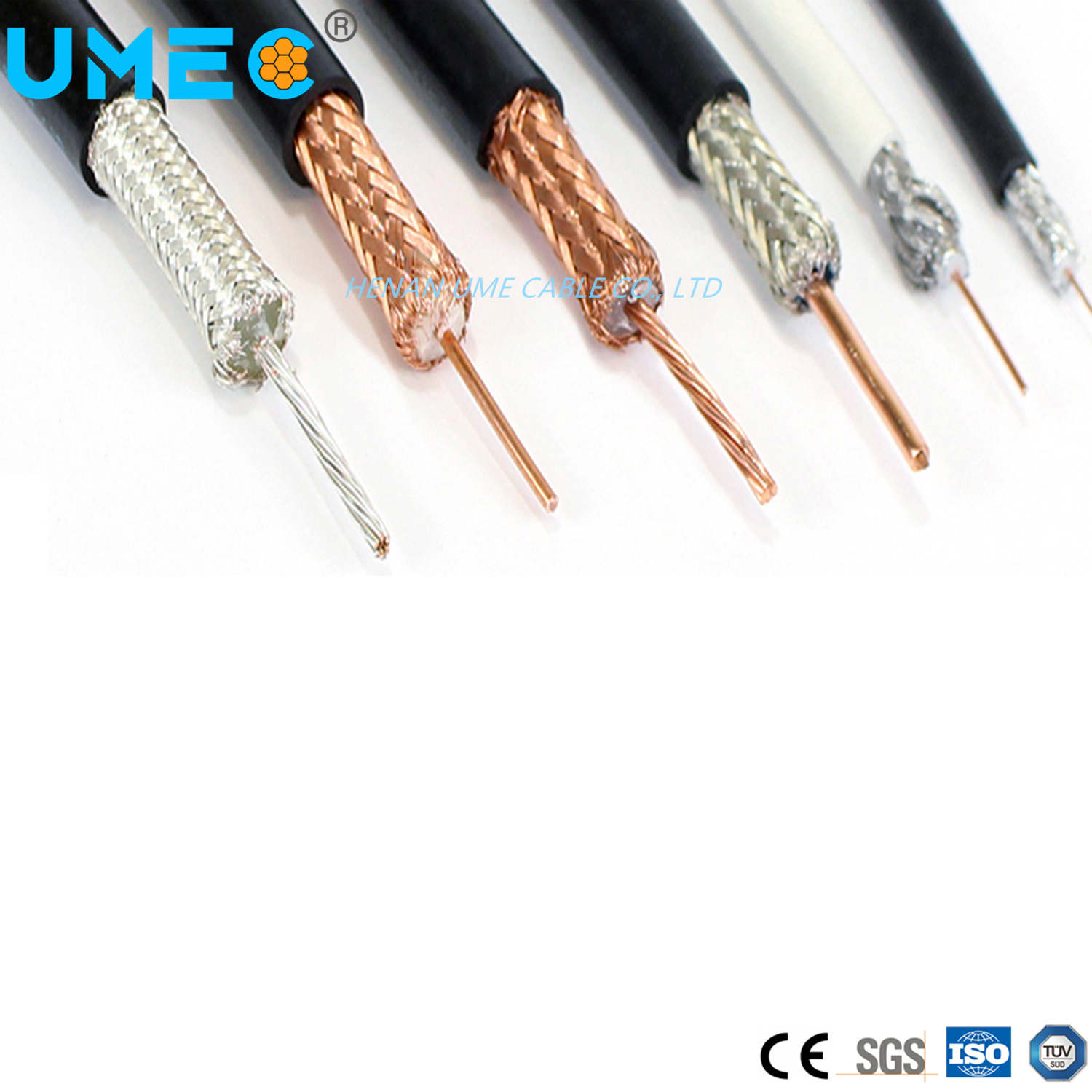 Braided Screen Copper Conductor Coaxial Cable XLPE/PE/PVC Insulation Round Wire