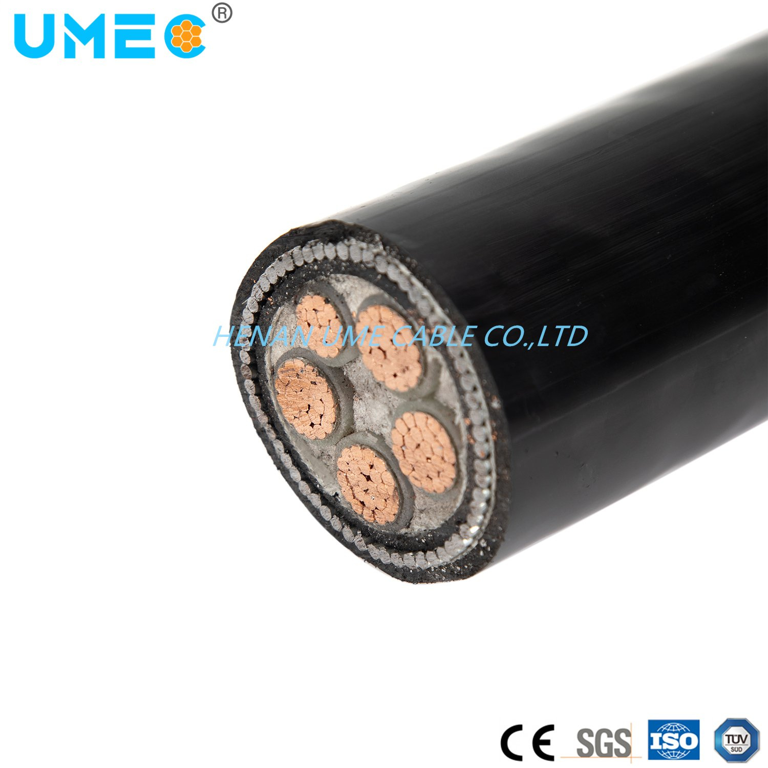 Usine de câbles en Chine 0.6/1kv Conducteur en cuivre et aluminium isolé en XLPE, armé de fil d′acier, câble d′alimentation avec gaine en PVC