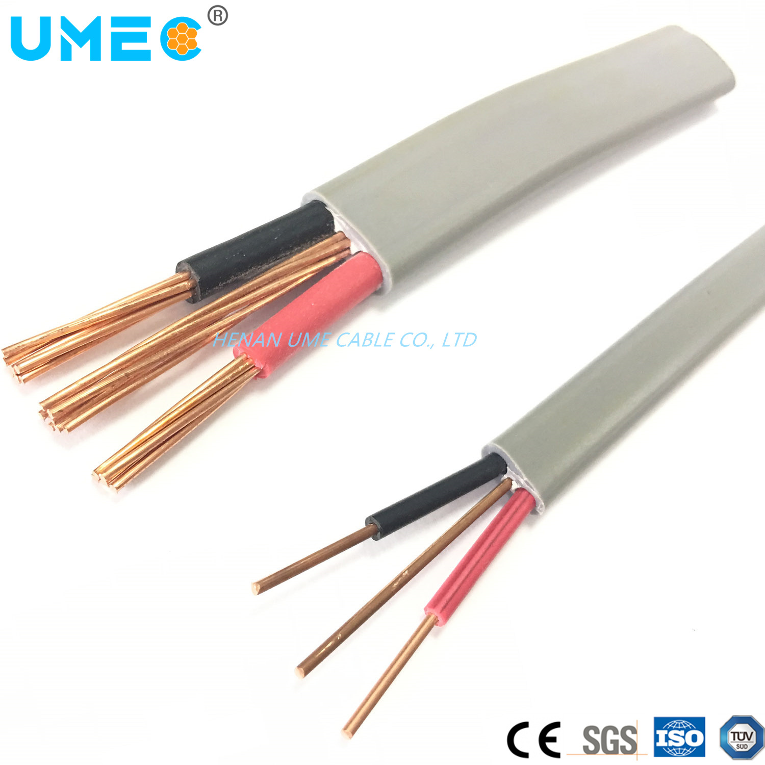 Câble électrique à plat en PVC LSZH Type 1.5mm 2.5mm 4mm Twin and Earth